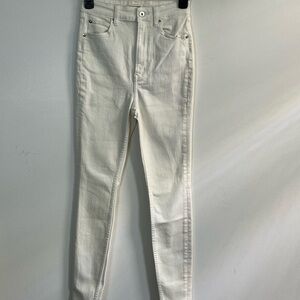 Studio R330 Women’s  Size 25 Skinny Jeans Organic Cotton Stretch Off White Ecru